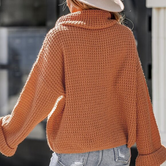 Cupshe Toasty Chunky Knit Turtleneck Sweater Size Small - Picture 3 of 11